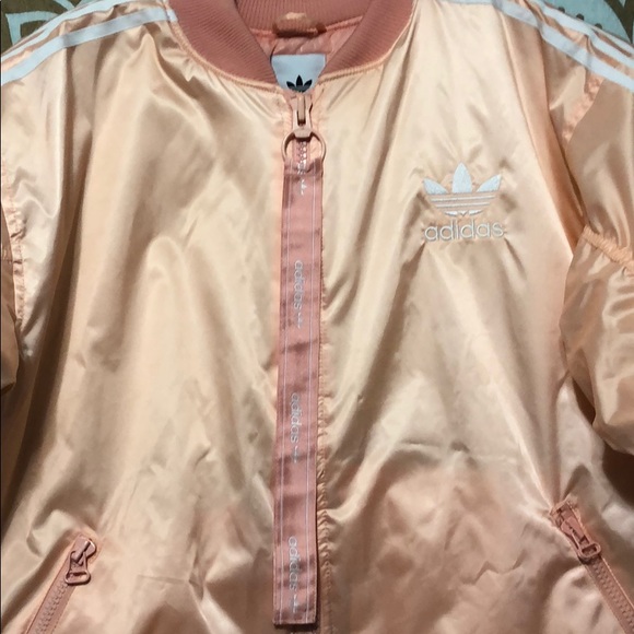 PEACH ADIDAS LARGE BOMBER JACKET - Picture 3 of 8